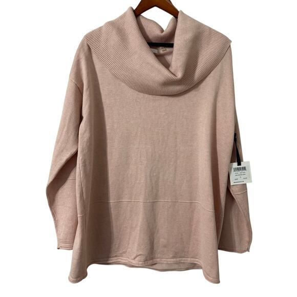 89th &‎ Madison Light Pink Cowl Neck Sweater in Macaroon Hthr Size Large NWT - Picture 1 of 5